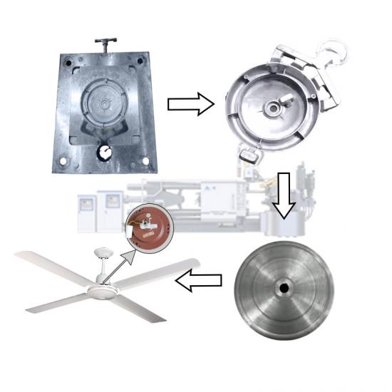 máquina de fundição sob pressão para a produção de ventilador de teto em liga de alumínio