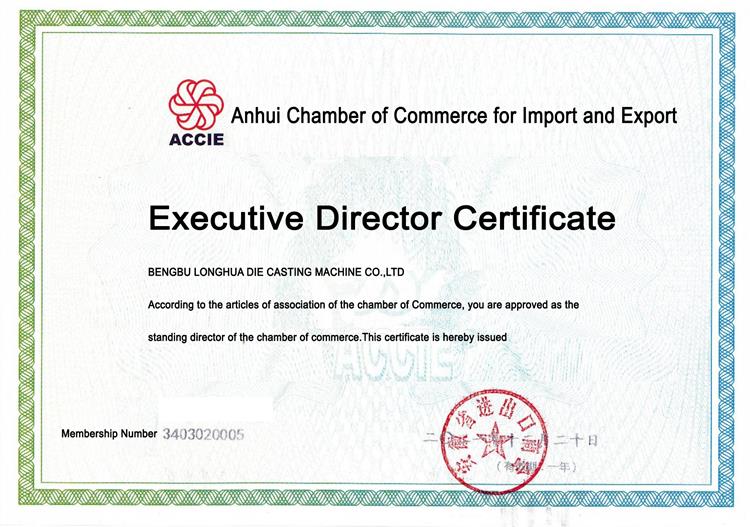 Parabéns à nossa empresa por ganhar o certificado da unidade de diretor permanente da Câmara de Comércio de Importação e Exportação de Anhui